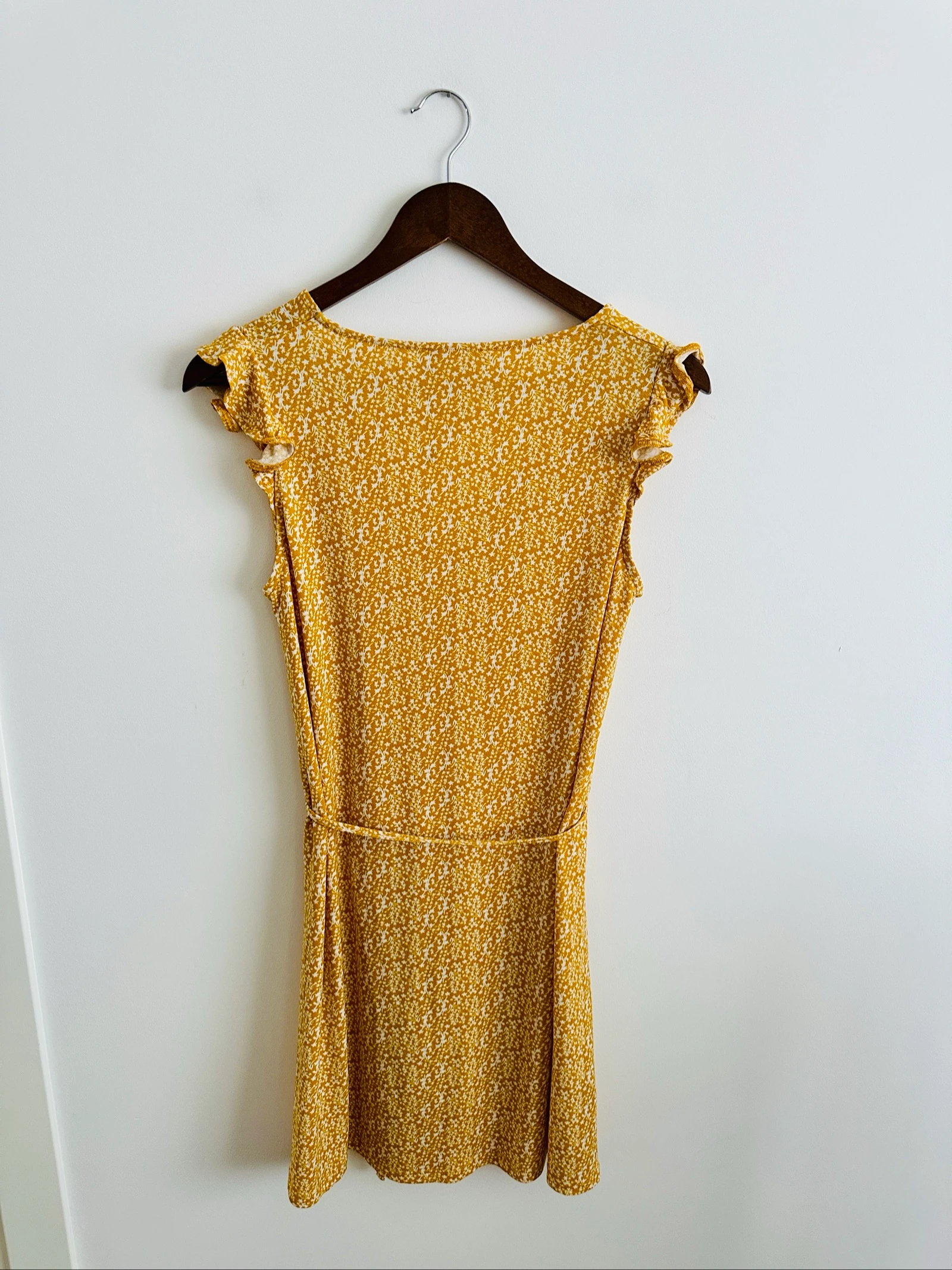 Floral fluid Mango (MNG) Mustard Dress | Size XS | Excellent condition – photo 5